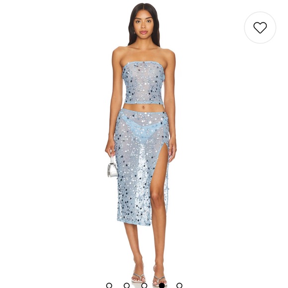 Retrofete mirage dusk blue top & skirt - Picture 1 of 4
